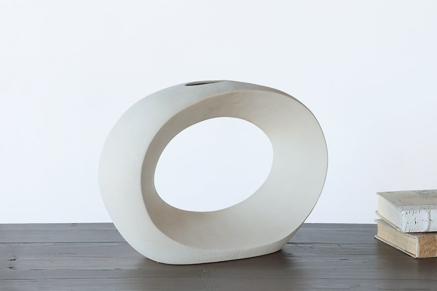 Ceramic Cream Open Vase