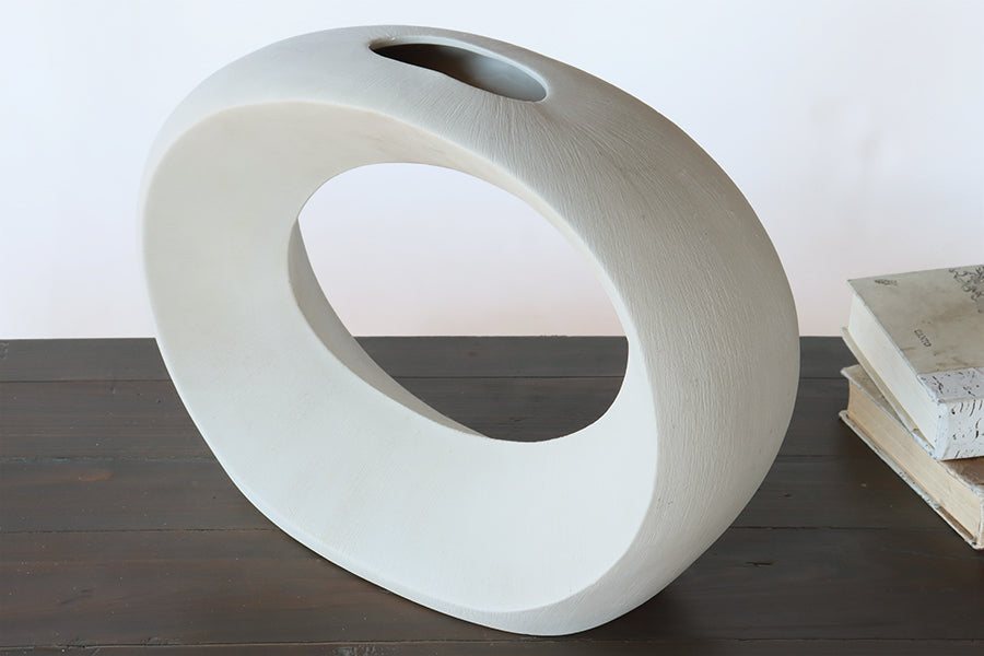 Ceramic Cream Open Vase