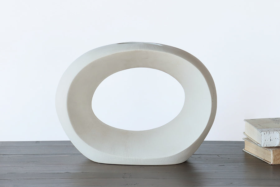 Ceramic Cream Open Vase