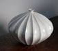 Large Ribbed White Vase 8
