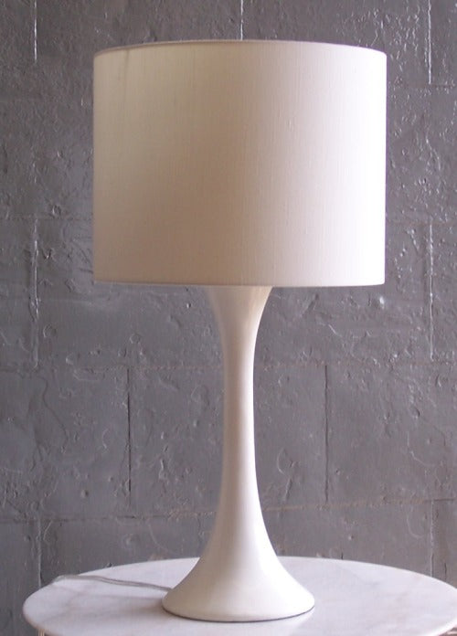 White Sculpted Table Lamp 7