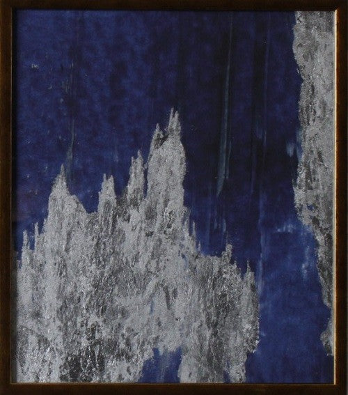 ABST657 -Blue and Silver Ikat 6 14W x 16H
