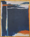 ABST742 Composition of Blue and Orange III 31.5W x 39.5H