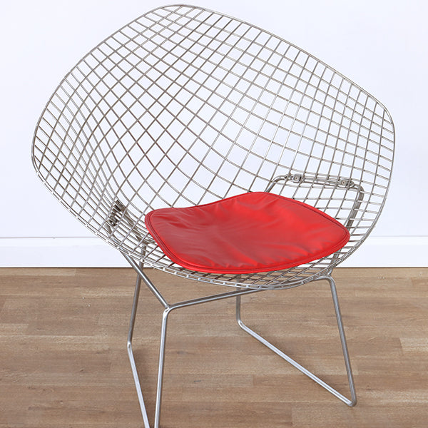 Bertoia Style Chrome Diamond Arm Chair