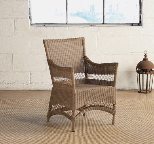 AC148 Square Back Wicker Patio Chair in Grey
