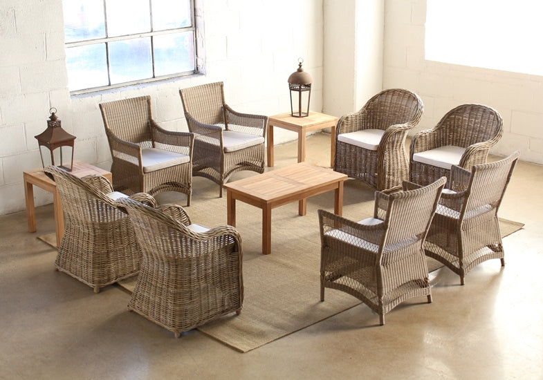 AC149 Round Back Wicker Arm Chair in Grey