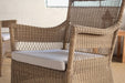 AC148 Square Back Wicker Patio Chair in Grey