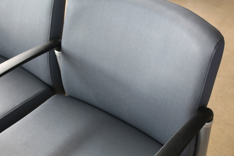 AC155 Gray Upholstered 2-Seater Waiting Room Chair 