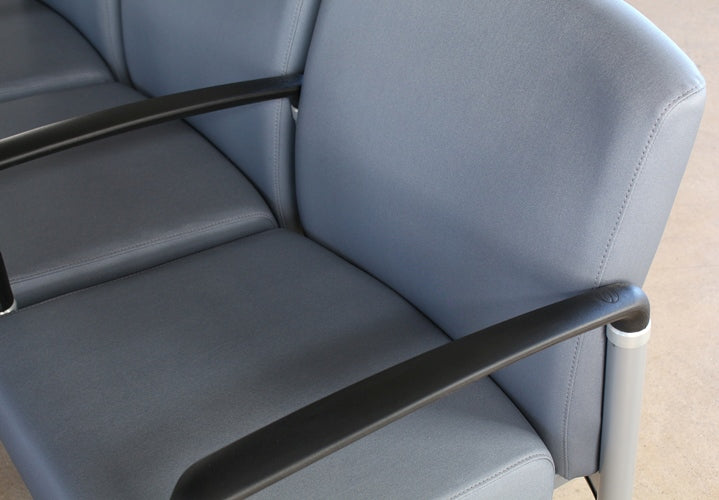 AC156 Gray Upholstered 3-Seater Waiting Room Chair 