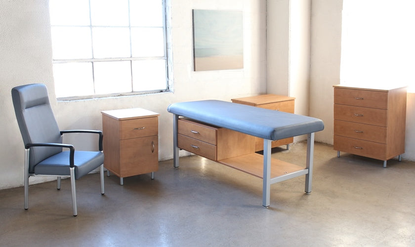 AC157 Gray Upholstered High Back Patient Chair