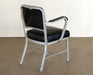 Metal Armchair with Black Vinyl Seat and Back