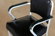 Metal Armchair with Black Vinyl Seat and Back