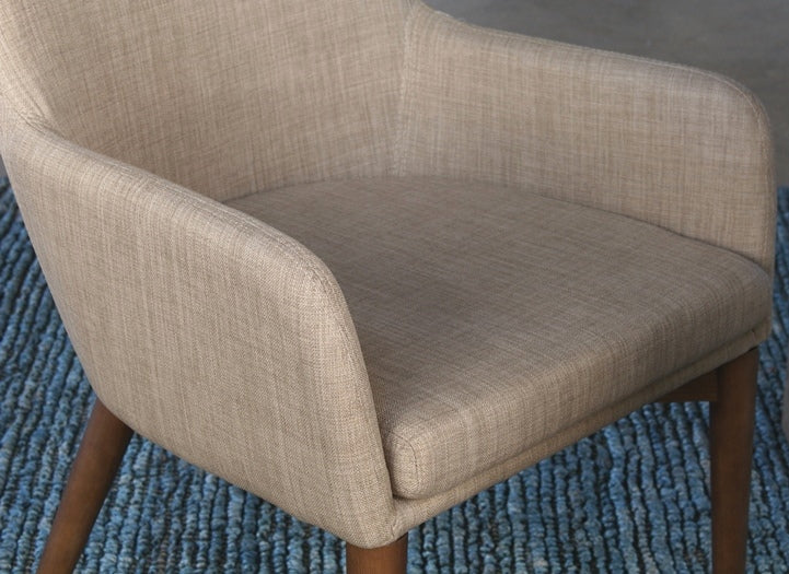 AC196 Walnut Arm Chair with Tan Upholstery 
