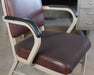 AC203 Brown Vinyl Waiting Room Chair with Black Arms
