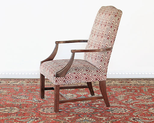 AC205 - Brick Red Flame Stitch Armchair, Circa 1970