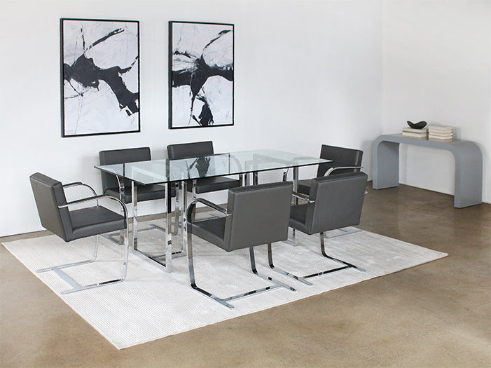 AC210 Brno Style Arm Chair in Gray Leather 
