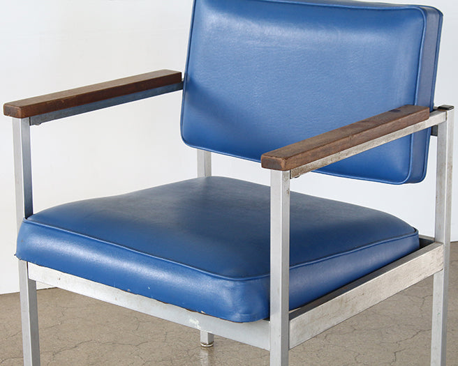 AC214 - Blue Vinyl Waiting Room Chair