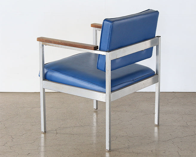AC214 - Blue Vinyl Waiting Room Chair