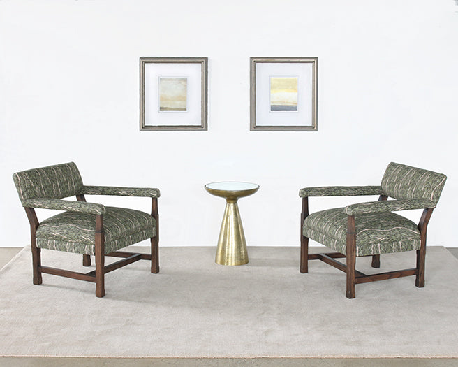AC218 - Soho Evergreen Arm Chair In Pecan Finish