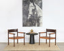 AC225 - Stained Ash Arm Chair WChestnut Leather Seat