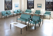 LS153 - Aqua Waiting Room Love Seat With Bronze Finish