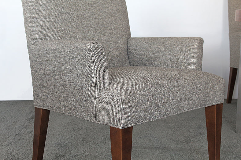 AC232 - Grey Tweed Armchair with Walnut Legs