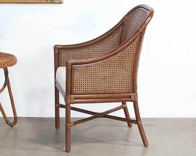AC235 - Warm Brown Rattan Woven Arm Chair