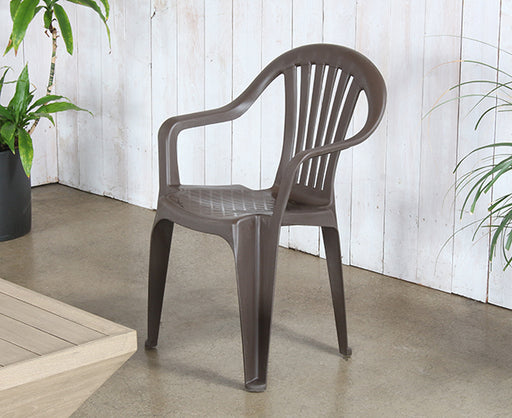 AC237 - Brown Plastic Cafe Or Patio Chair 