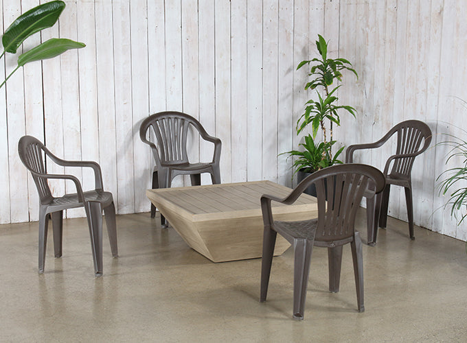 AC237 - Brown Plastic Cafe Or Patio Chair 