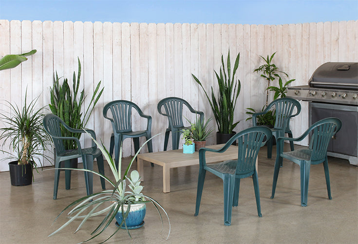 AC238 - Green Plastic Cafe Or Patio Chair