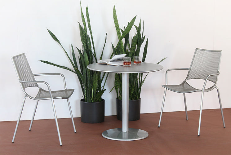 Aluminum Pedestal Cafe Table