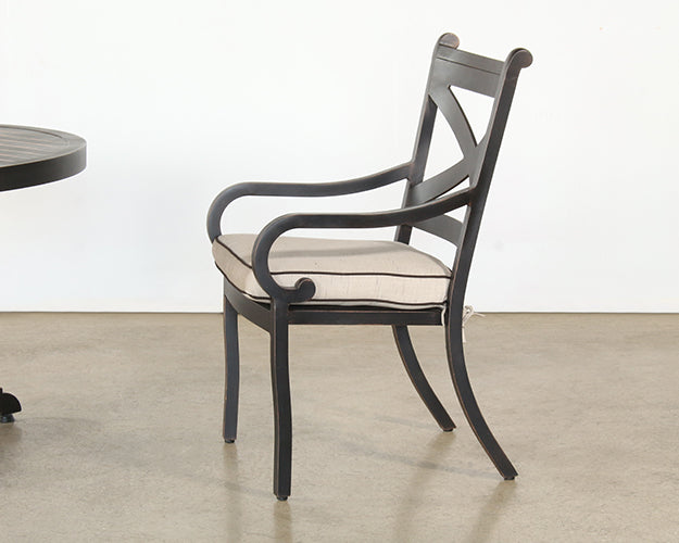 Black Metal Patio Arm Chair