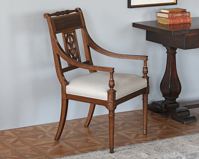 Turned Baton Carved Armchair