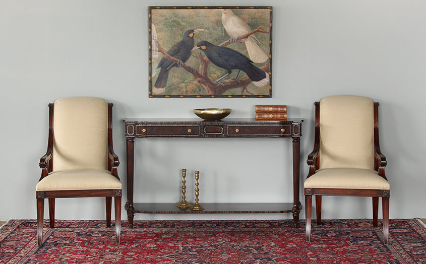 Scrolled Back Mahogany Arm Chair