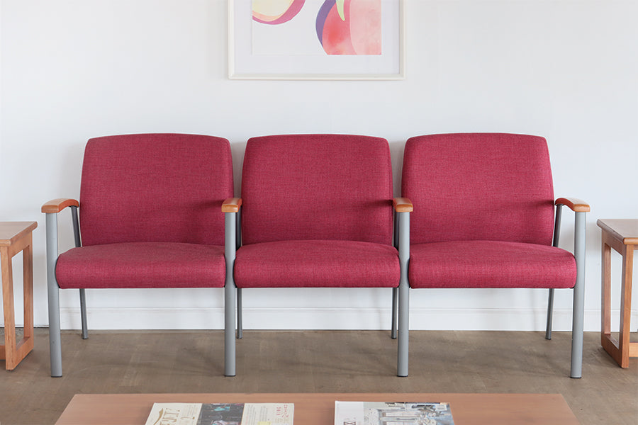Pink Triple Vintage Waiting Room Chair
