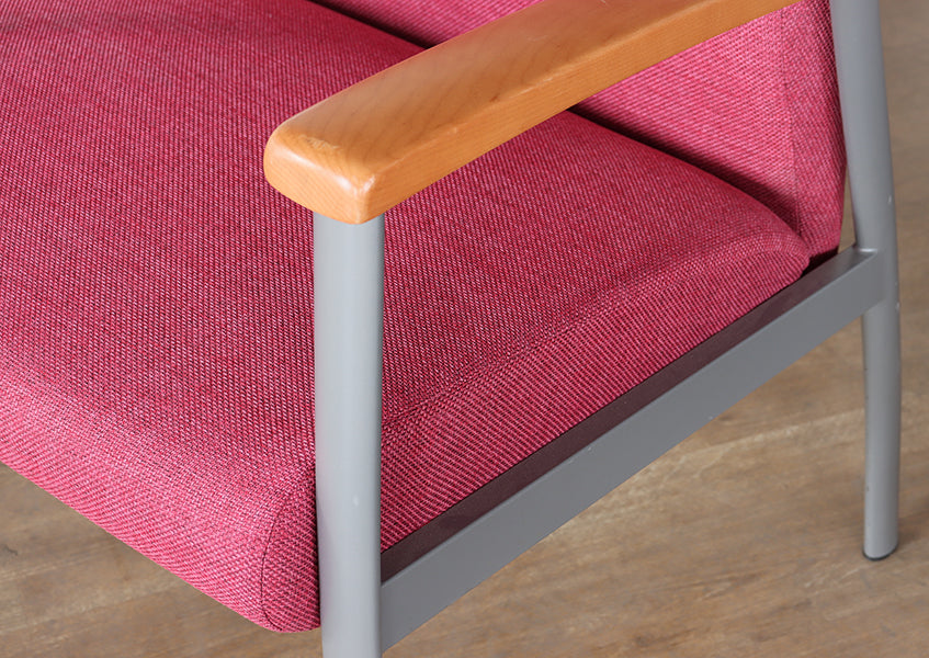 Pink Triple Vintage Waiting Room Chair