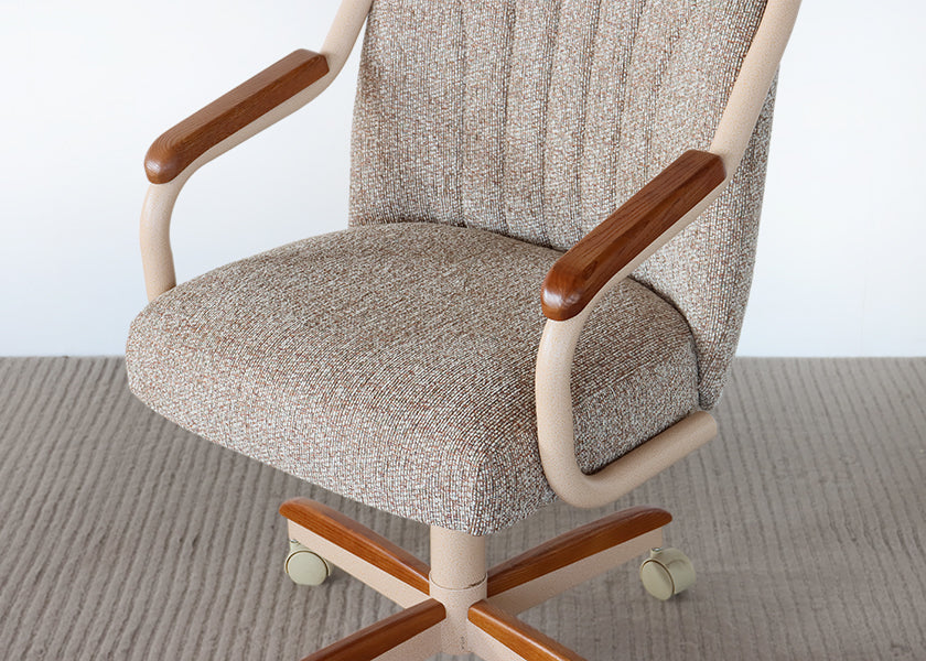 Beige And Oak Trim Dinette Chairs