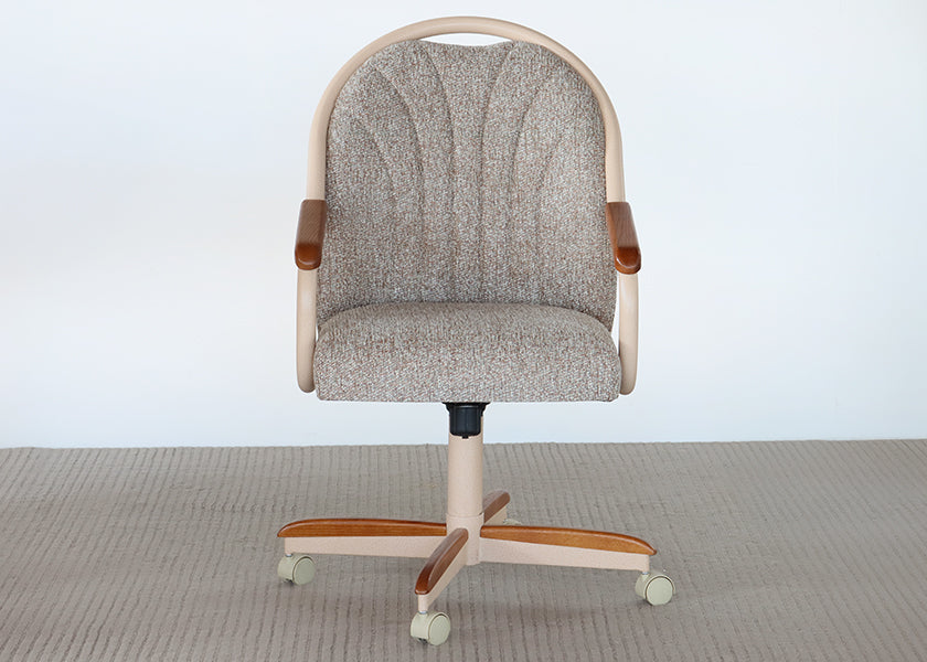 Beige And Oak Trim Dinette Chairs