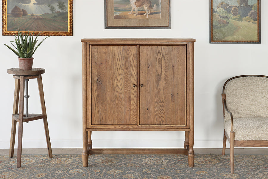Weathered Oak Country Bar Cabinet
