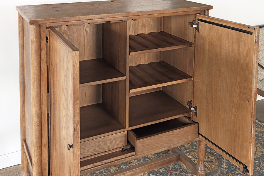 Weathered Oak Country Bar Cabinet