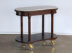BARCART13 Mahogany Room Service Cart with Travertine Top