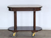 BARCART13 Mahogany Room Service Cart with Travertine Top