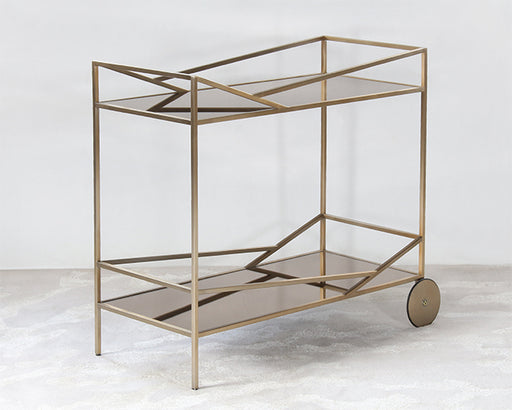 BARCART23 - Angled Brass Bar Cart