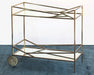BARCART25 - Angled Brass Bar Cart With Silver Mirrored Shelves