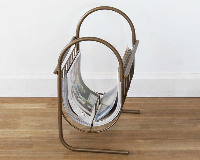Antique Brass Magazine Rack