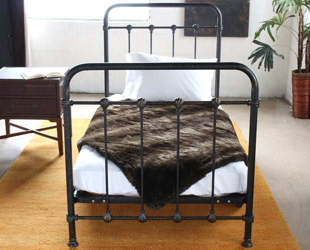 BED50 Kingsley Twin Bed in Vintage Black Pipe 