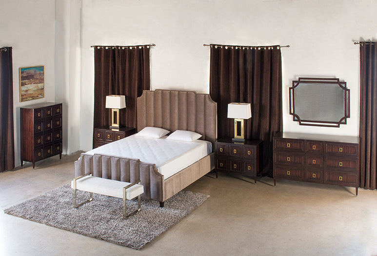 BED58 Bayonne Upholstered King Bed in Espresso 