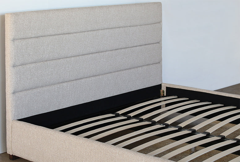 BED65 Conny King Bed in Cream Upholstery