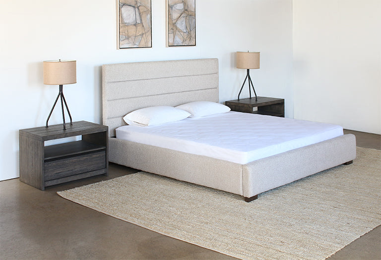 BED65 Conny King Bed in Cream Upholstery