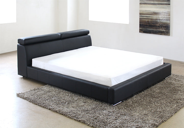 Vertu Black Leather King Bed